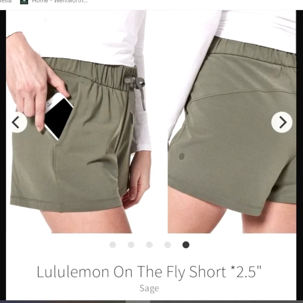 Lululemon On The Fly Short 2.5"Inseam - Sage Green Gray - Size 8